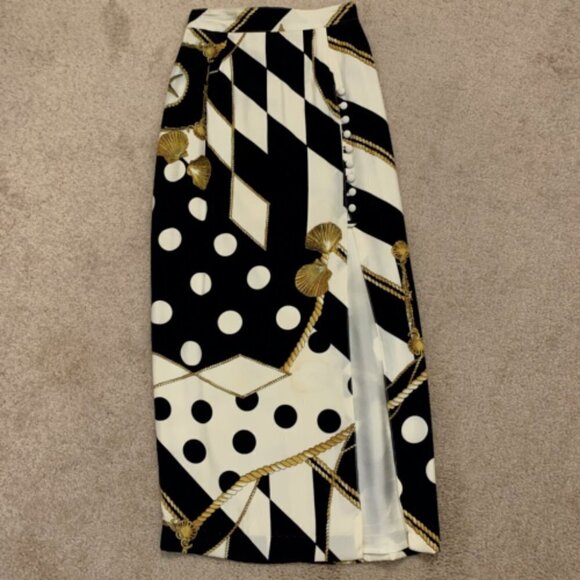 Cache. Size 2P. Maxi Lined High Slit Pencil Skirt. Zip. Elastic Back. LC - Picture 1 of 4